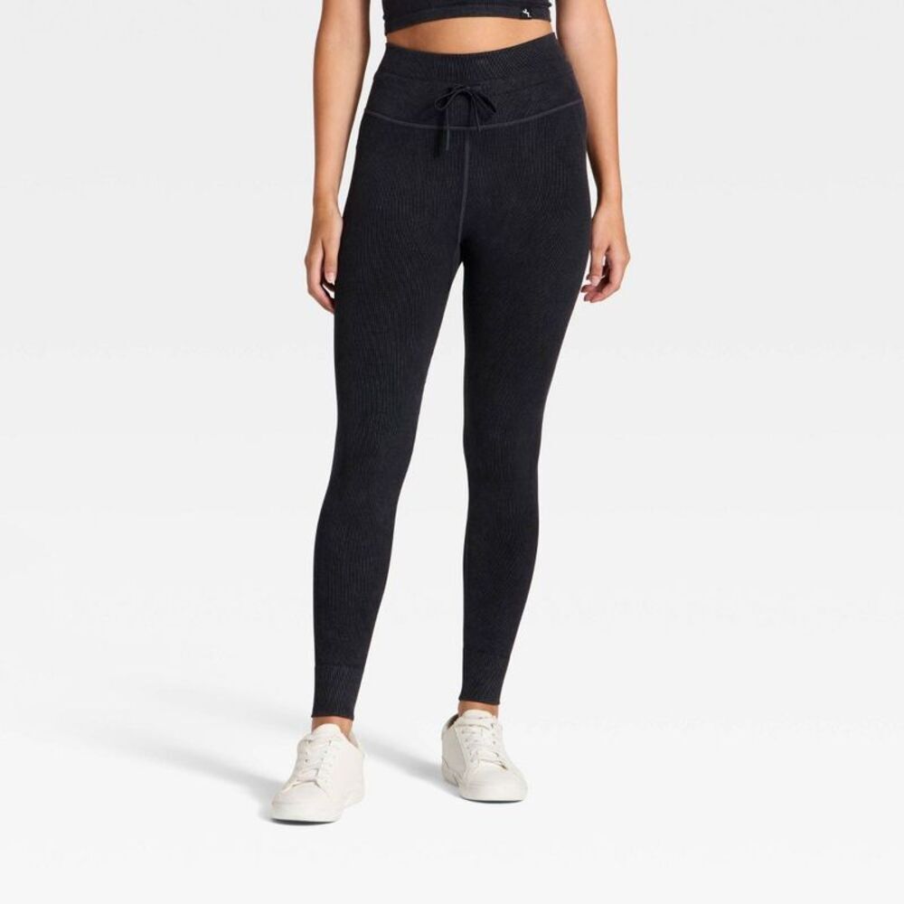 Women's High-Rise Tie Seamless Leggings - JoyLab Black XS